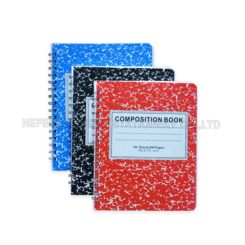 Marble Colored Spiral Bound Composition Notebook with High Quality