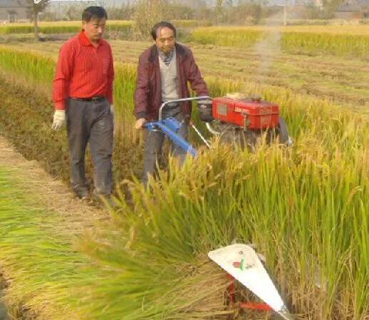 Hand Power Tiller Harvester Small Mini Rice and Wheat Paddy Cutting Harvester Machine