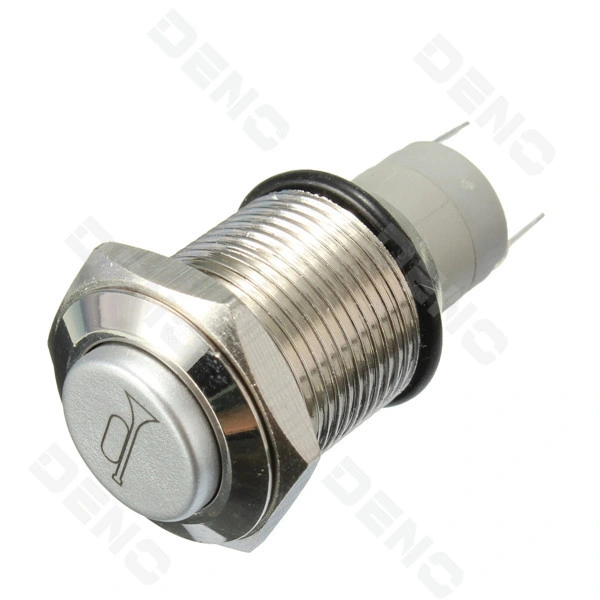 Chrome Metal on/off Push Button Switch 1/2