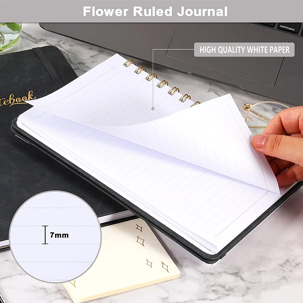 2021 Office Supplies PU Leather Cover Sketchbook Planner Spiral Notebook