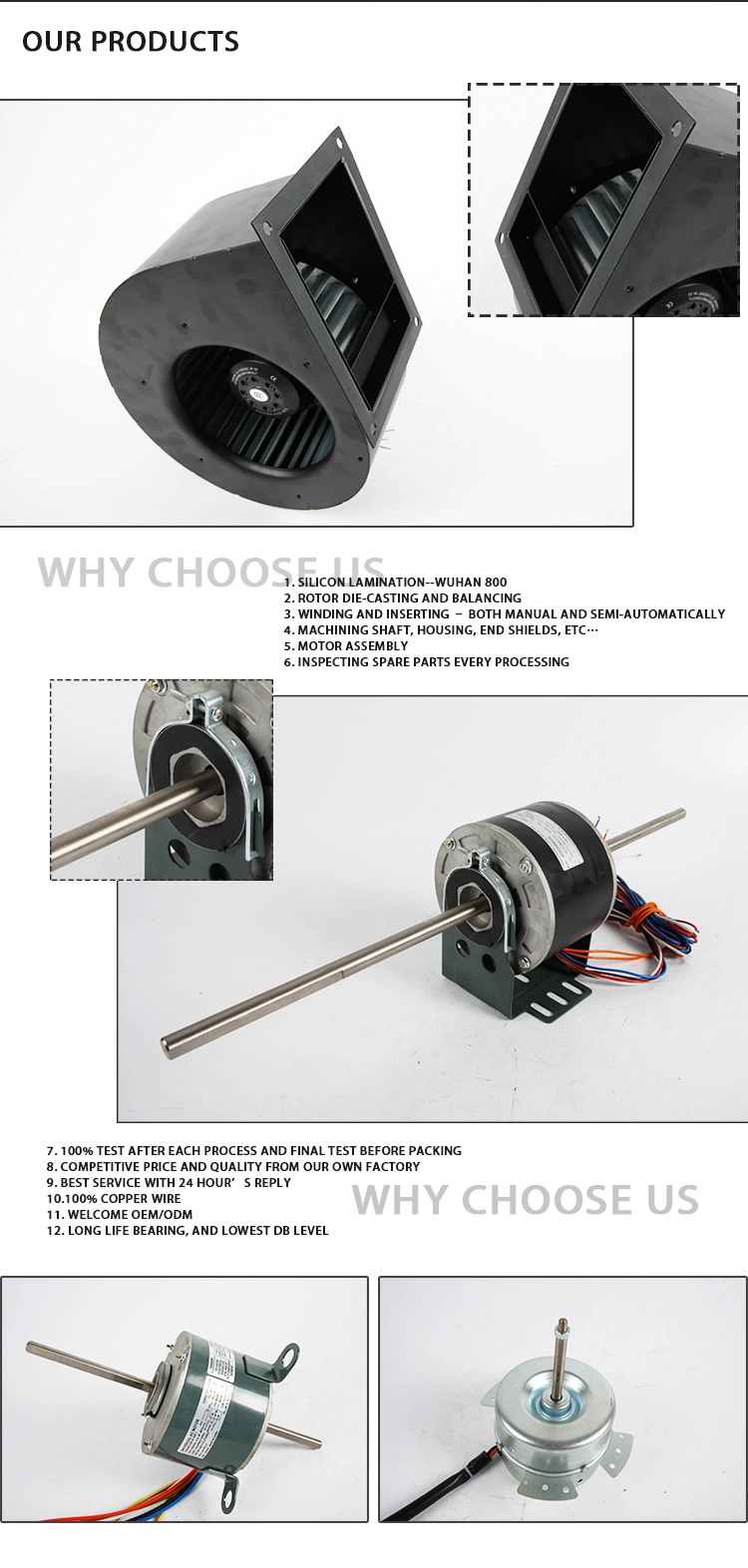 Single-Phase AC Induction Electric Ceiling Fan Motor for UV Air Sterilizer