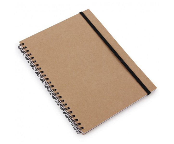 Simple Notebook Sketchbook A5 Size Spiral Bound with Kraft Paper Cover Good Quality