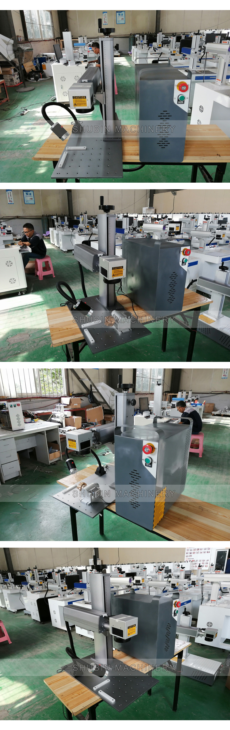Metal Engraver Stainless Steel Plastic Fiber Laser Marking Machine 30W 50W with Rotary Axis