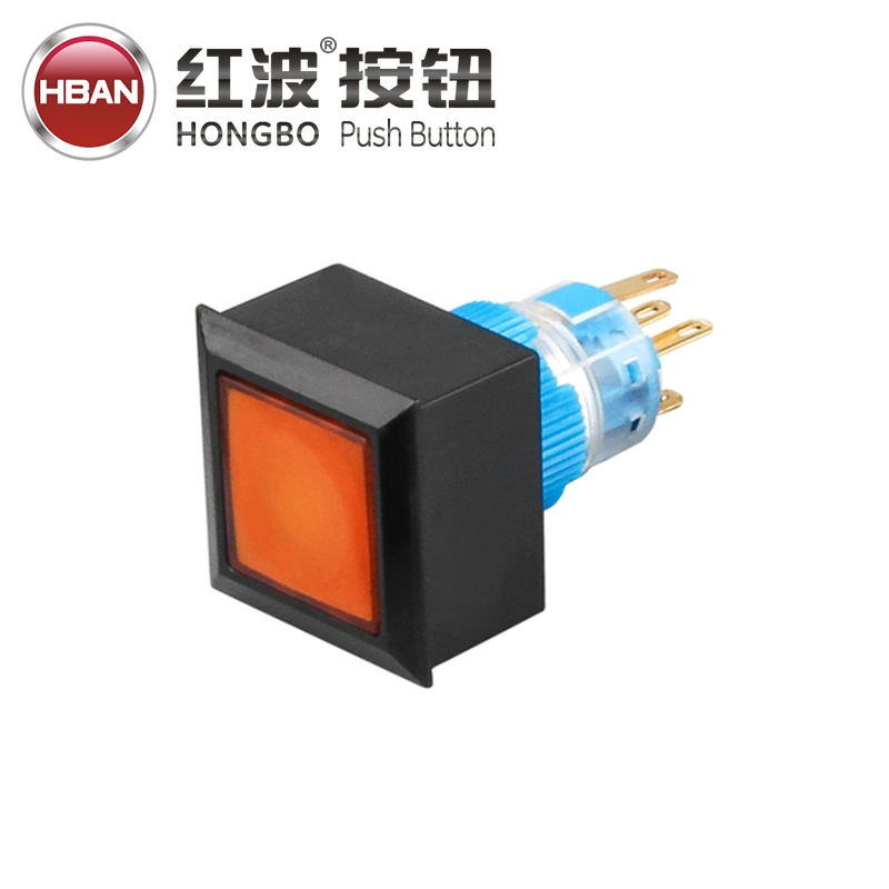 Hban Square Latching Momentary Head-Illumination Plastic Switch with Light