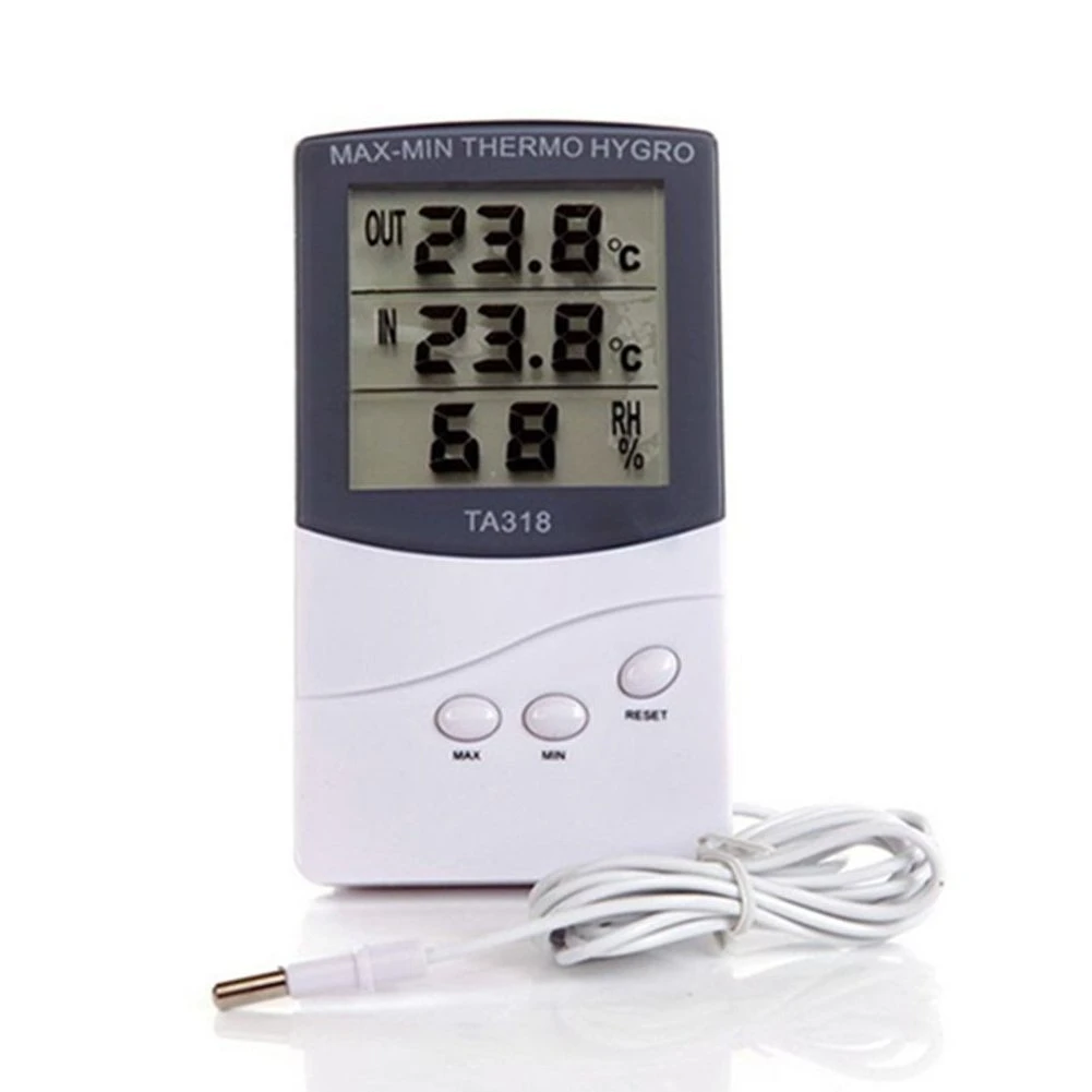 Ta318 Indoor Outdoor 1.5m Sensor Line Humidity Display Electronic Temperature Meter Digital Thermometer