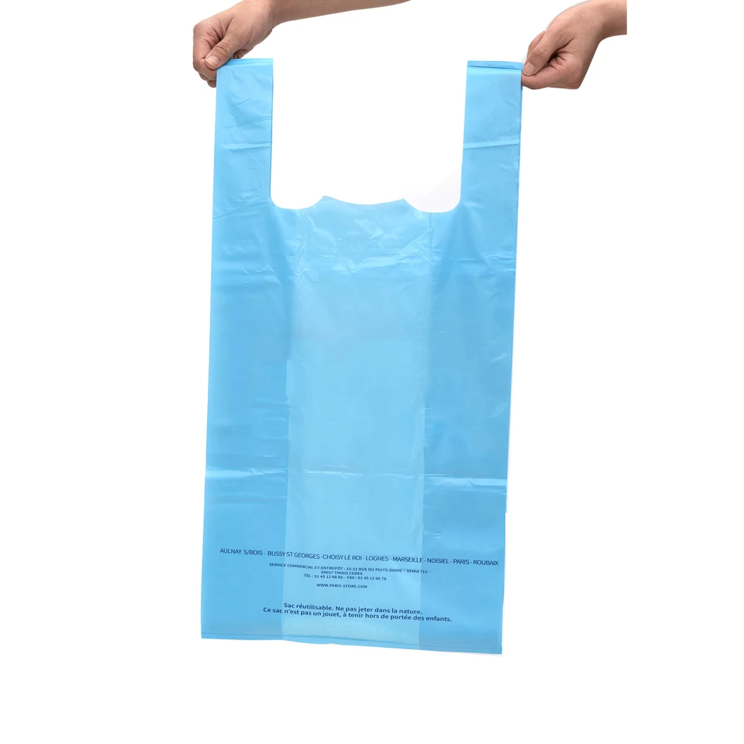 Eco Friendly Compostable Packaging 100% Biodegradable Corn Starch Shopping T-Shirt Bags for Carry out