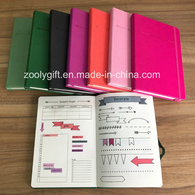 Customize Design Embossed PU Hard Cover Journal Agenda Notebook