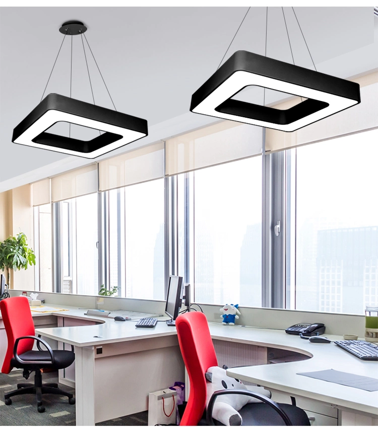 Simple Office Cybercafe Chandeliers Office Lighting Ceiling Lamps Hollow Square Lights LED Hanging Lights