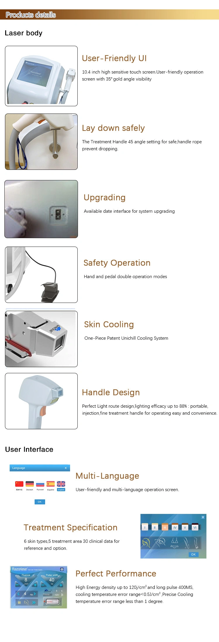 Sincoheren Diode Laser Hair Removal System Painless Hair Removal Device