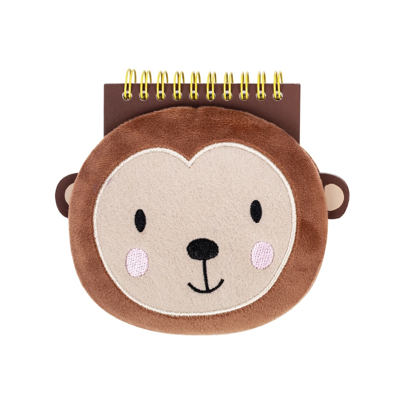 Monkey Shape Design Notebook Top Open Spiral Notepad PVC Cover for Kids Gift