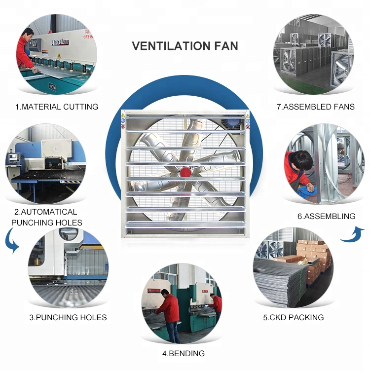 Air Blower Fan Greenhouse 250W Solar Powered Large-Scale Exhaust Fan Aluminum Commercial Ventilator