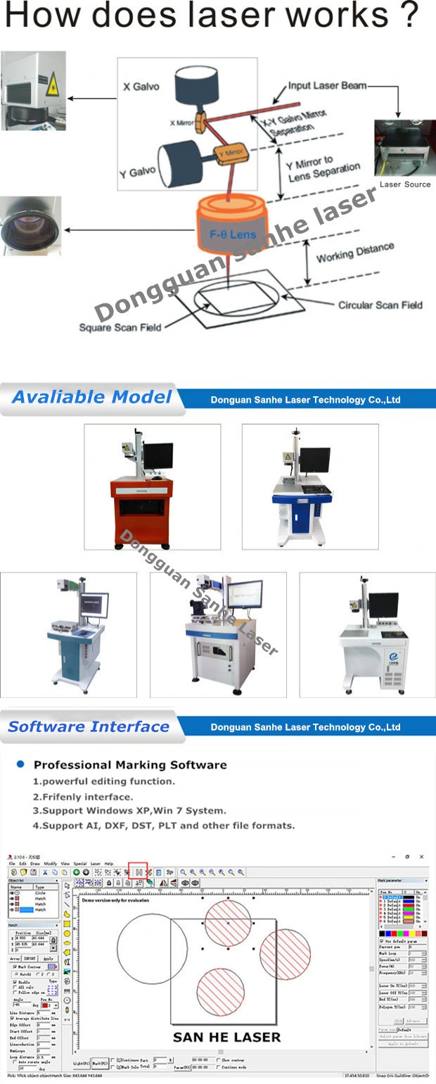 20W Jpt Mopa Fiber Laser Color Laser Marking Machine for Colorful Marking on Stainless Steel