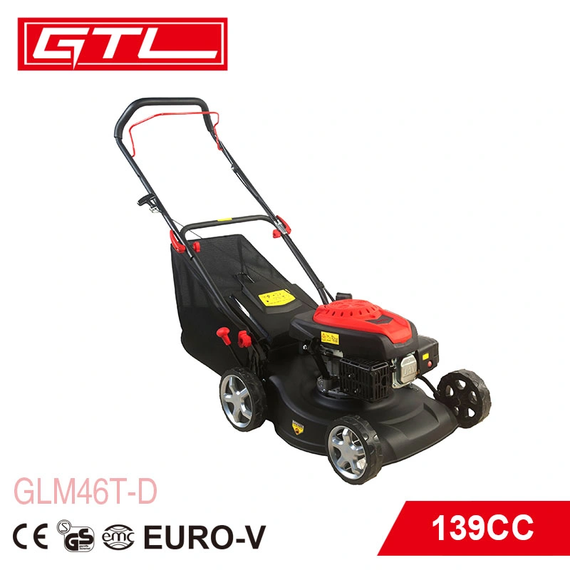 139cc 460mm (18inch) Hand Push Self-Propelled Gasoline Lawn Mower for Grass Cutter (GLM46T-D)