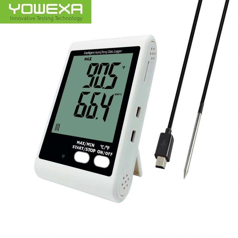 Sound and Light Alarm Temperature Humidity Monitoring Data Logger with External Probe