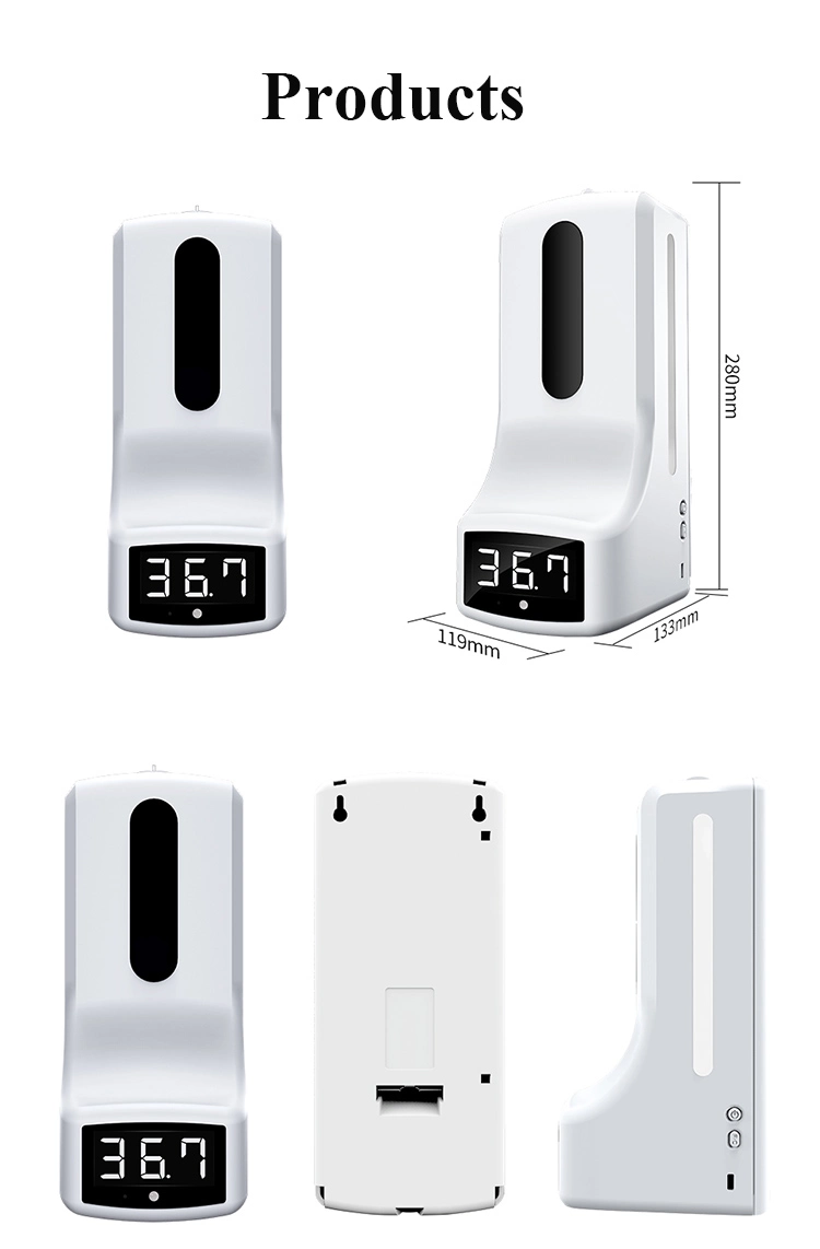 Factory Sale and Suppoet OEM Automatic Sensor Temperature Measurement Hand K9 Thermometer Automatic Soap Dispenser
