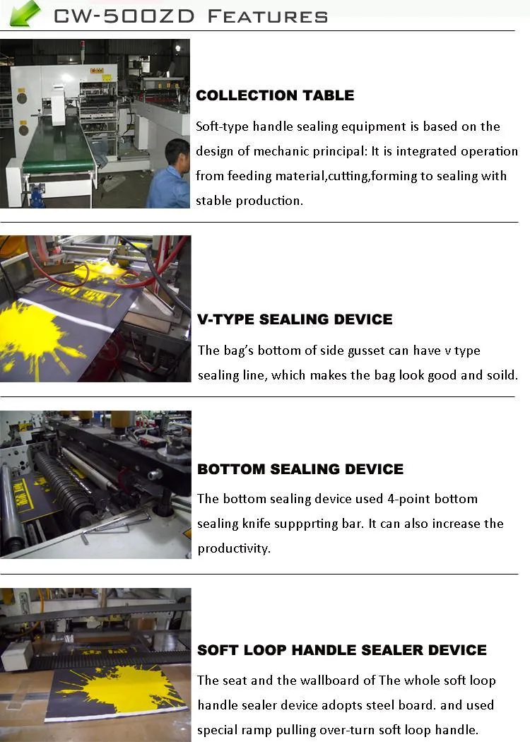 Fully-Auto Bottom Seal Loop Handle Shopping Plastic Bag Making Machine