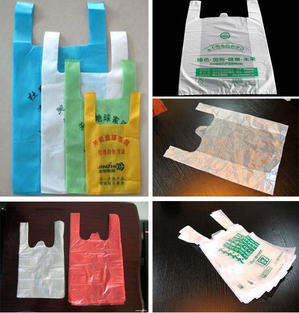 High Speed Polythene Biodegradable Plastic Shopping T-Shirt Bag Making Machine