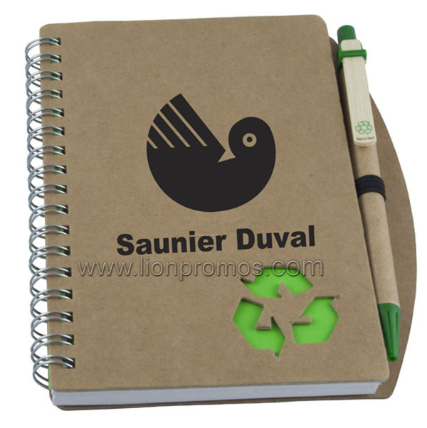 Eco Friendly Gift Recycled Kraft Paper A5 Coil Notebook