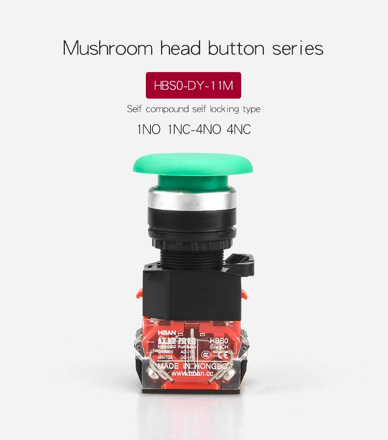 Hban 22mm Mushroom Push Button Switches New Type