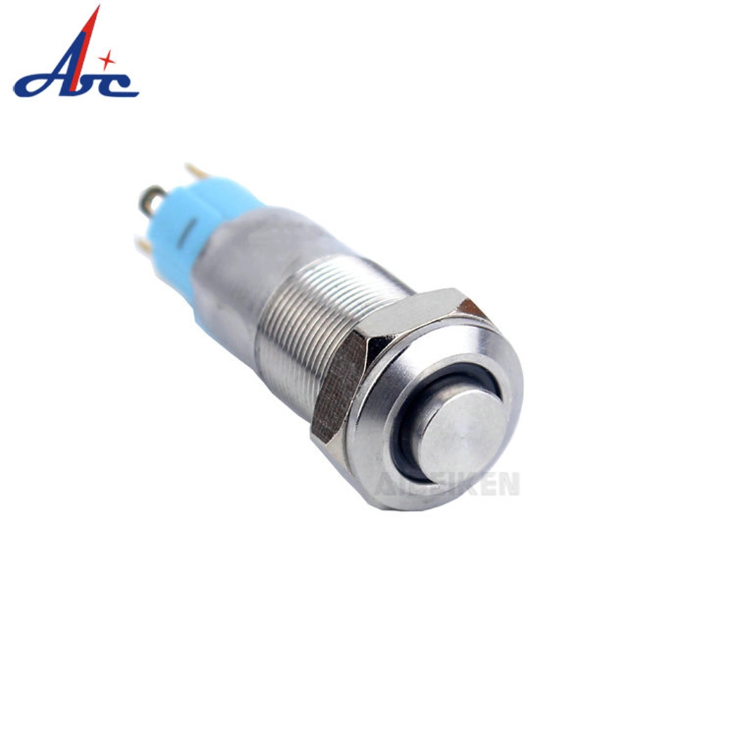 Stainless Steel High Round 4pin 1no 10mm Momentary LED Push Button Switch