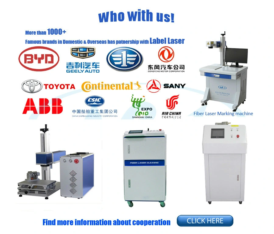 50W Fiber Laser Marking Machine with Big Size Marking Area Movable Working Table