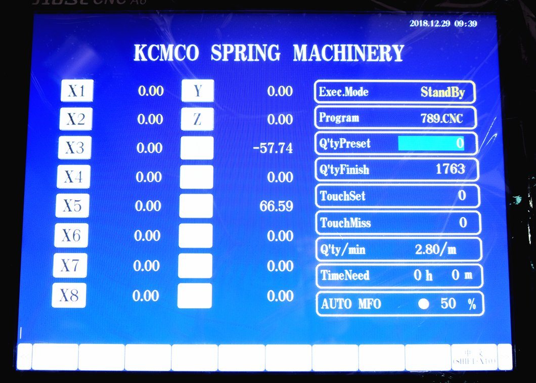 KCMCO-KCT-1280WZ 7mm CNC Vesatile Spiral Spring Forming Machine&Torsion/Extension Spring Making Machine