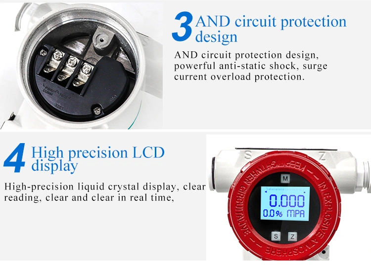 High Accuracy Anticorrosive Liquid Level Transmitter Pressure Level Sensor 24V PTFE Level Sensor