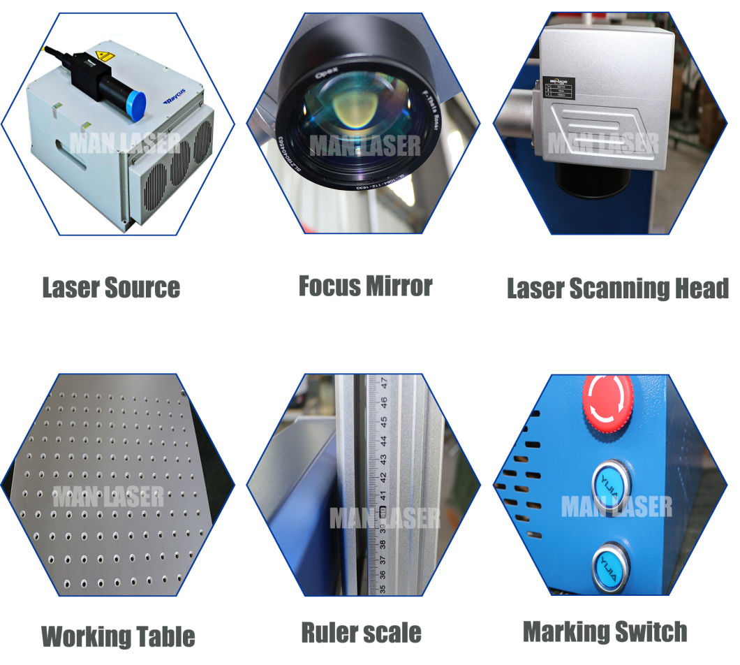 20W Floor Fiber Laser Marking Machine Marking Brand Logo Brad Code