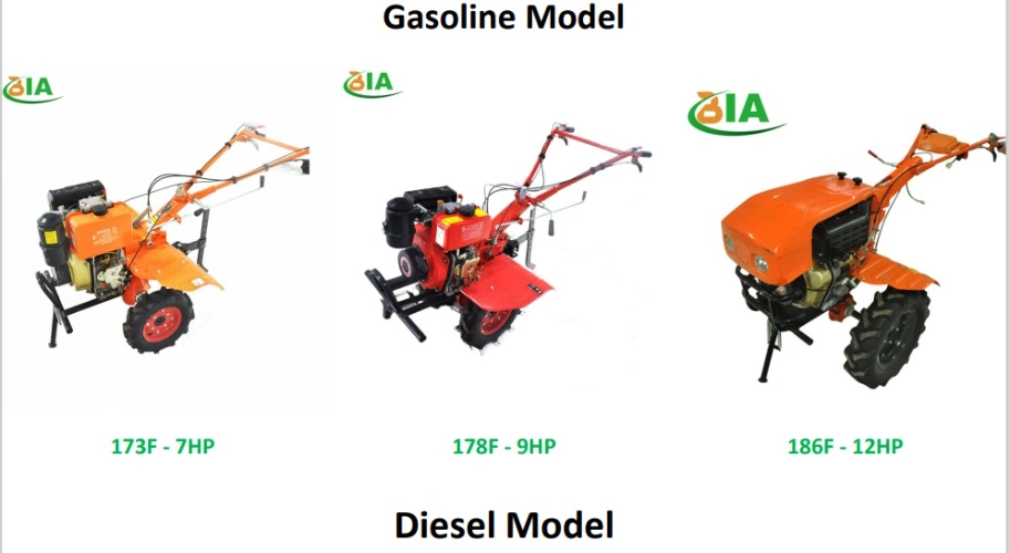 Bia173f 250cc Mini Diesel Power Rotary Weeder Tillers for Farm Agricultural Ploughing Machine Cultivator