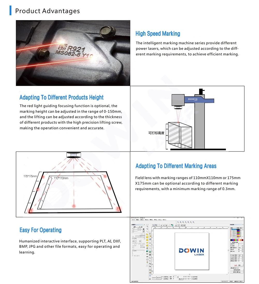 Mini Portable Fiber Laser Marking Machine for Pen Metal Marking 20W 30W