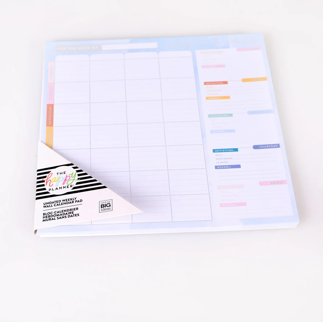 Custom Logo Wide Ruled Wire Bound Spiral Notebook 70 Sheets Assorted Solid Colors 5 Pack