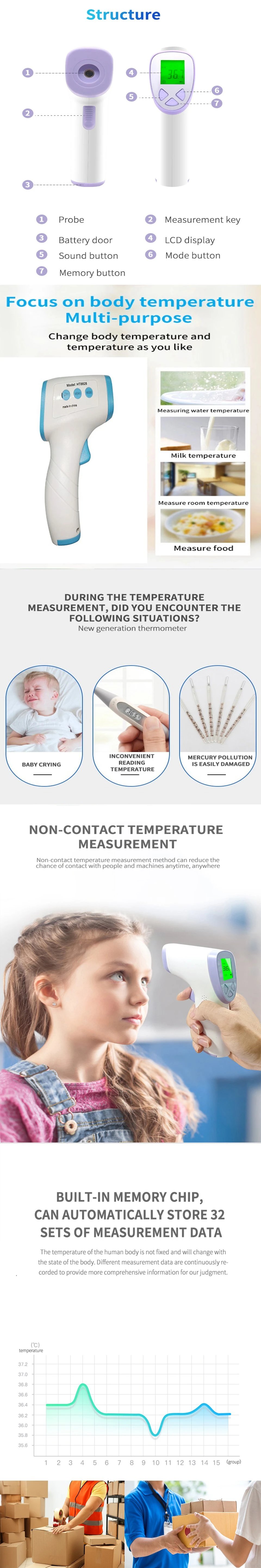Temperature Gun Infrared Thermometer Body Termometro Digital Infrared Thermometer