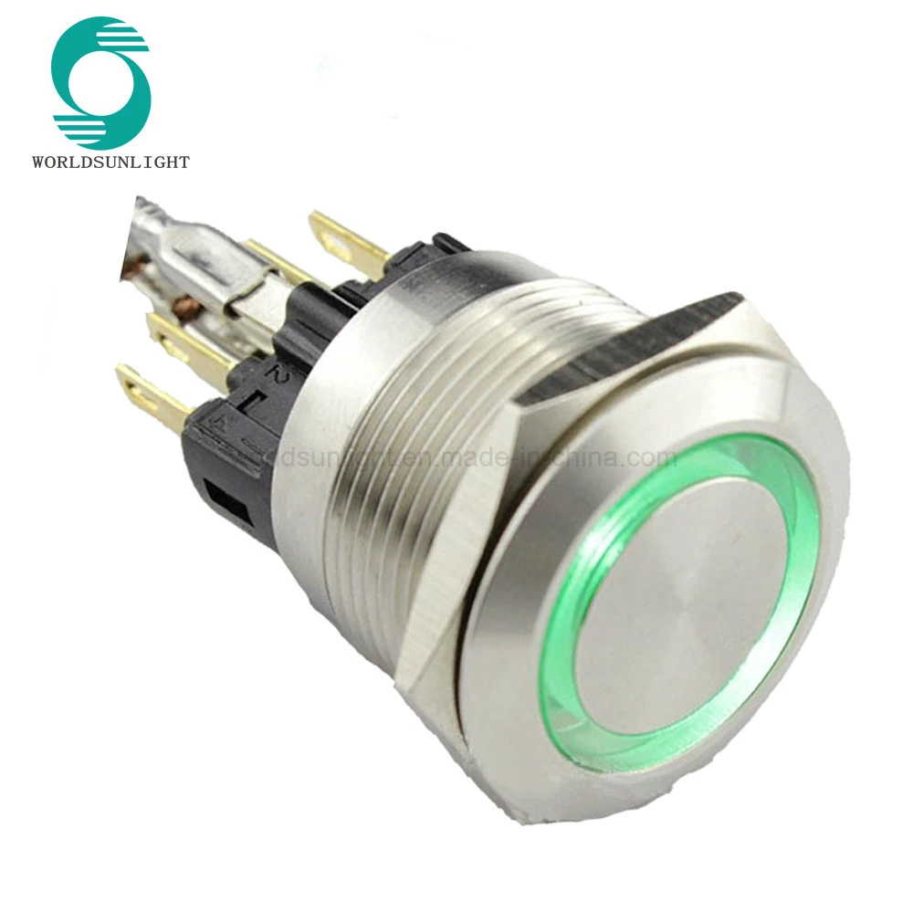 28mm Ring Illuminated Push Button Switch 1no1nc Momentary Push Button Switch with Terminal