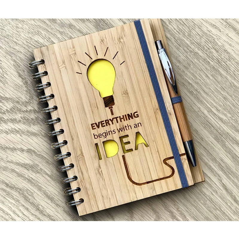 Everything Begains with an Idea Bamboo Notebook Eco-Friendly Stationery