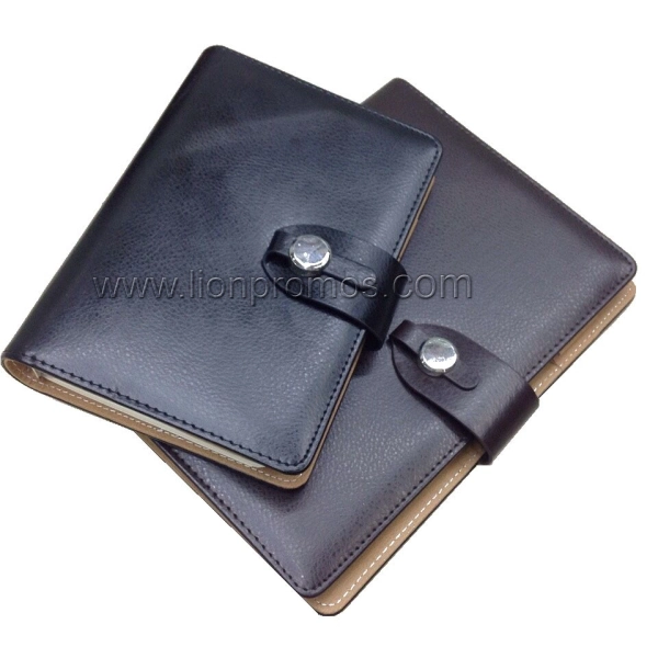 Company Logo Embossed Luxury PU Cover Loose Leaf Notebook