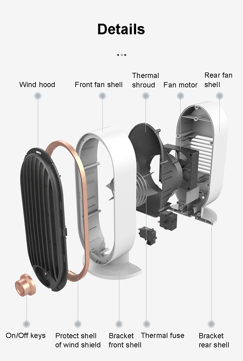 Hocqec Table Warm Hand Portable Mini Electric PTC Fan Heater Ceramic Floor Electric Fan Heaters