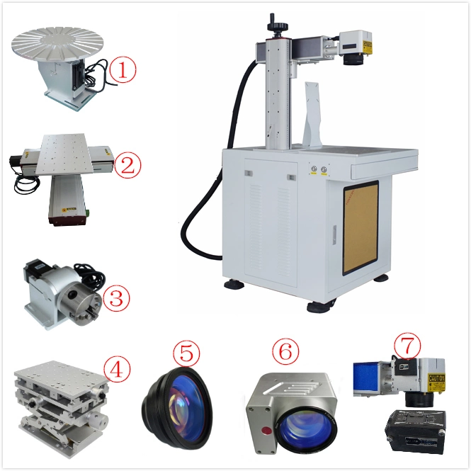 Metal Fiber Laser 20W 30W 50W 100W Fiber Laser Marking Machine with Rotary