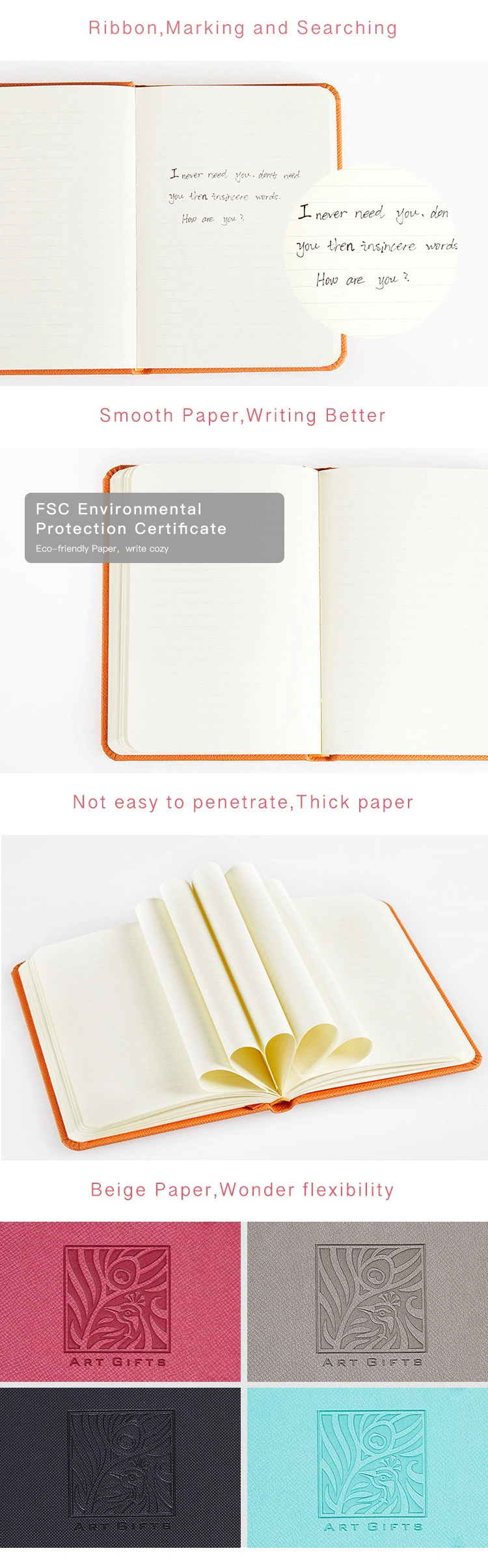 Custom Elastic Band PU Leather Writing Journal Small Notebook (113mm*172mm)
