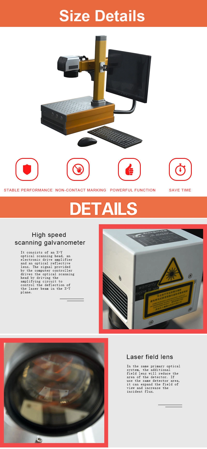 Portable 20W 30W 50W Metal laser Engraver Fiber Laser Marking Machine Factory Price