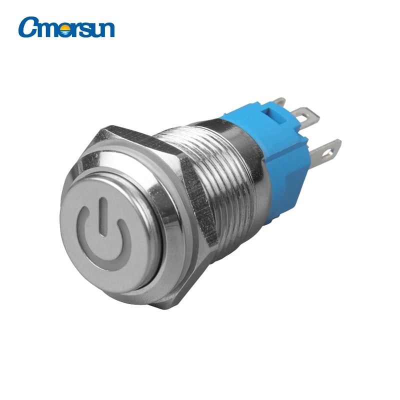 16mm DC 12V Momentary Self Reset 5 Pin Push Button Switch