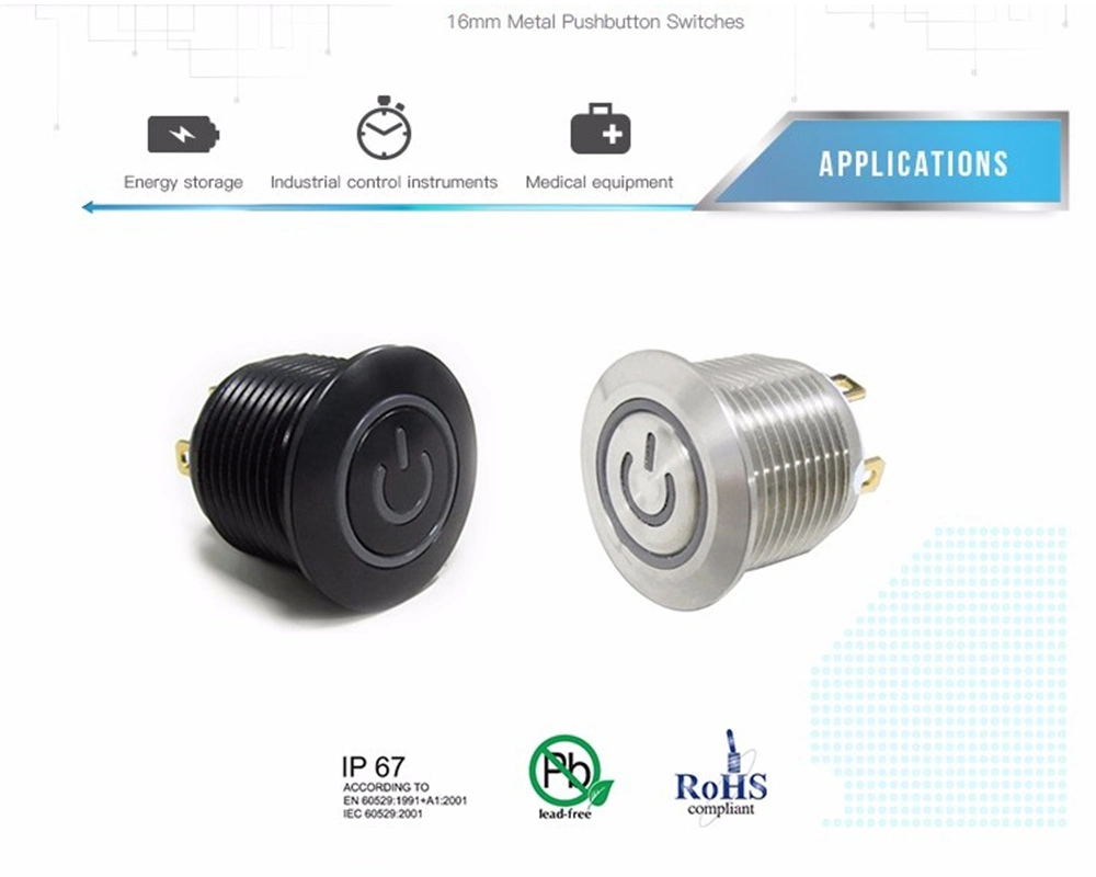 Stainless Steel Pushbutton Switch Momentary Electrical Switch with Illuminated