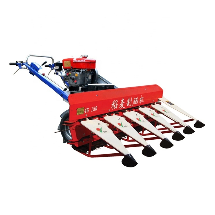 Hand Power Tiller Harvester Small Mini Rice and Wheat Paddy Cutting Harvester Machine