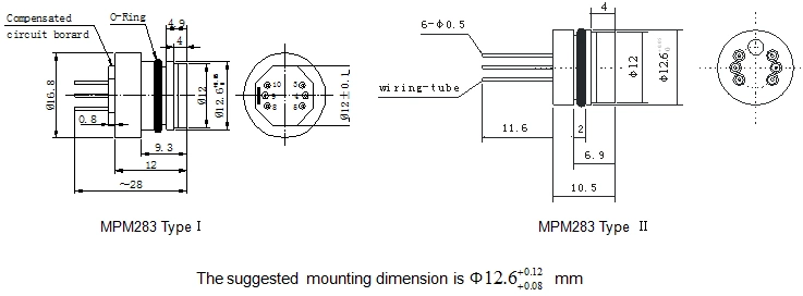 Wide Range -10~80c Temperature Compensated Piezoresistive Customized Pressure Sensor for Liquid MPM283