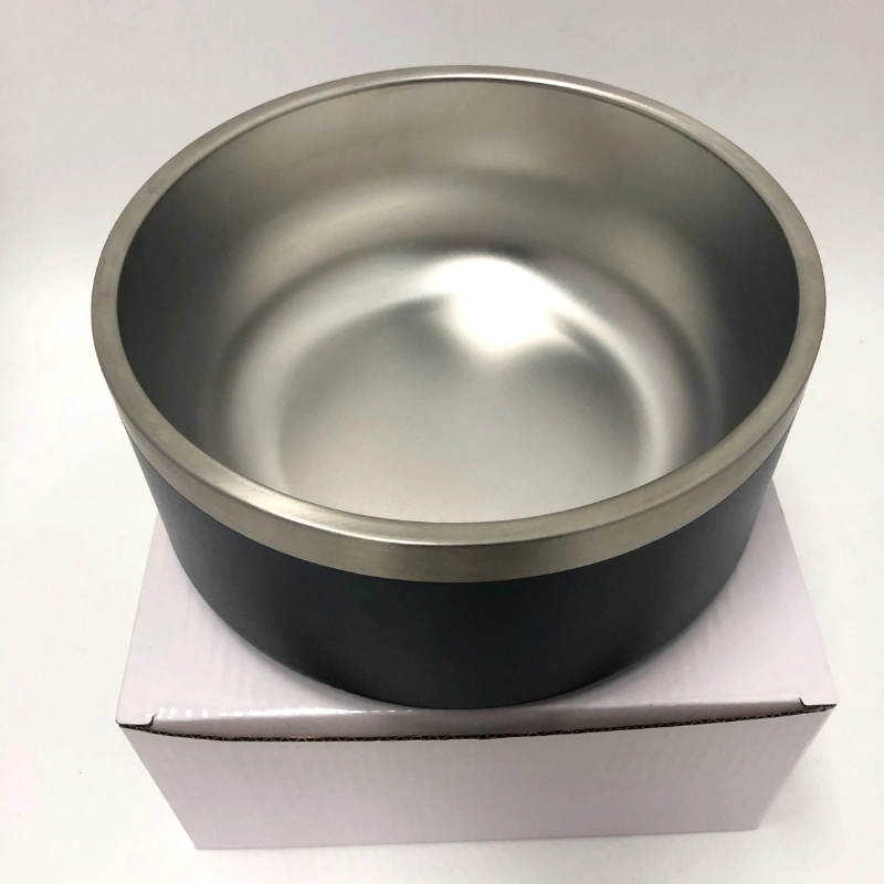 Non Slip Rubber Base Stainless Steel Pet Bowl 64oz Dog Feeding Bowl