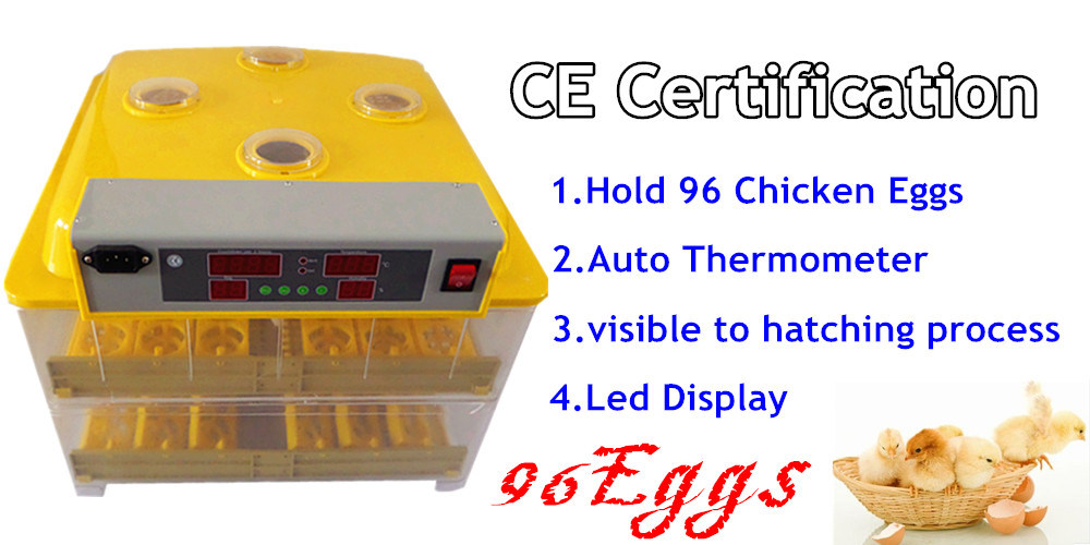 High Quanlity 96 Eggs Mini Incubator 12V & 110V & 220V Full Automatic Chicken Egg Incubator (KP-96)