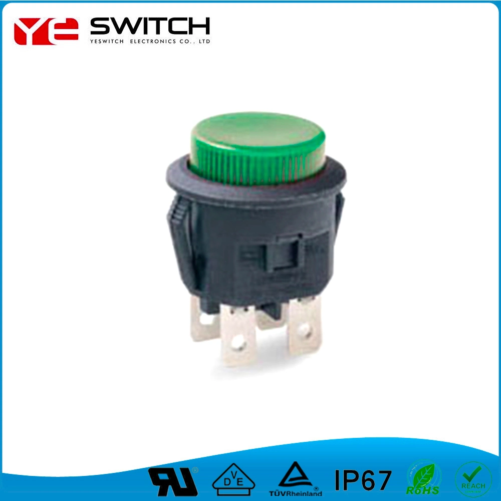PA66 Power Push Button Switch with LED Light