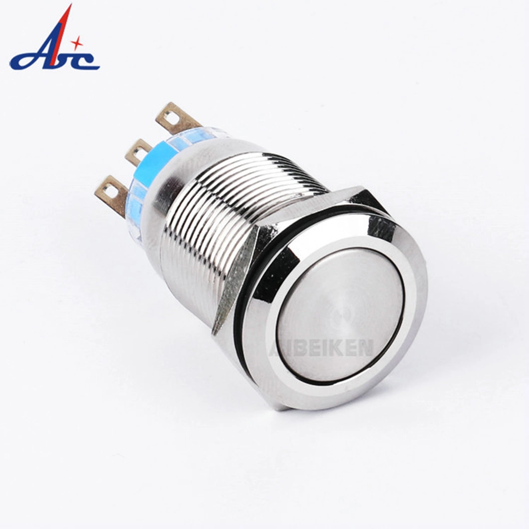 Normally Closed 19mm Electric Metal on off Latching Push Button Switch