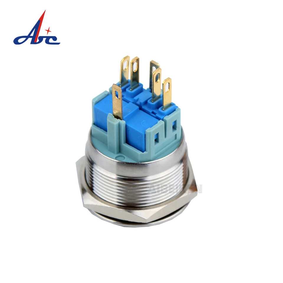 30mm Momentary 1no1nc 12V Blue Ring LED Push Button Switch