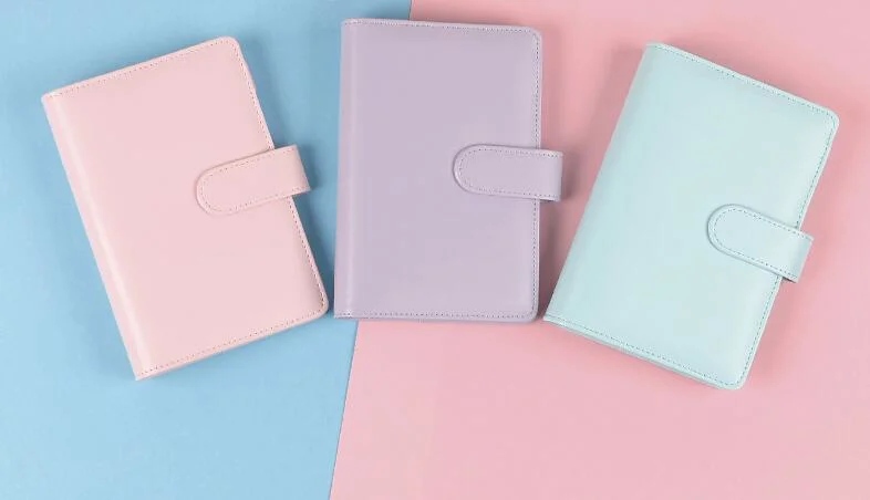 2020 Stationery Office Supply Promotion Gift Cute Macaron A5 A6 PU Notebook with Loose Leaf