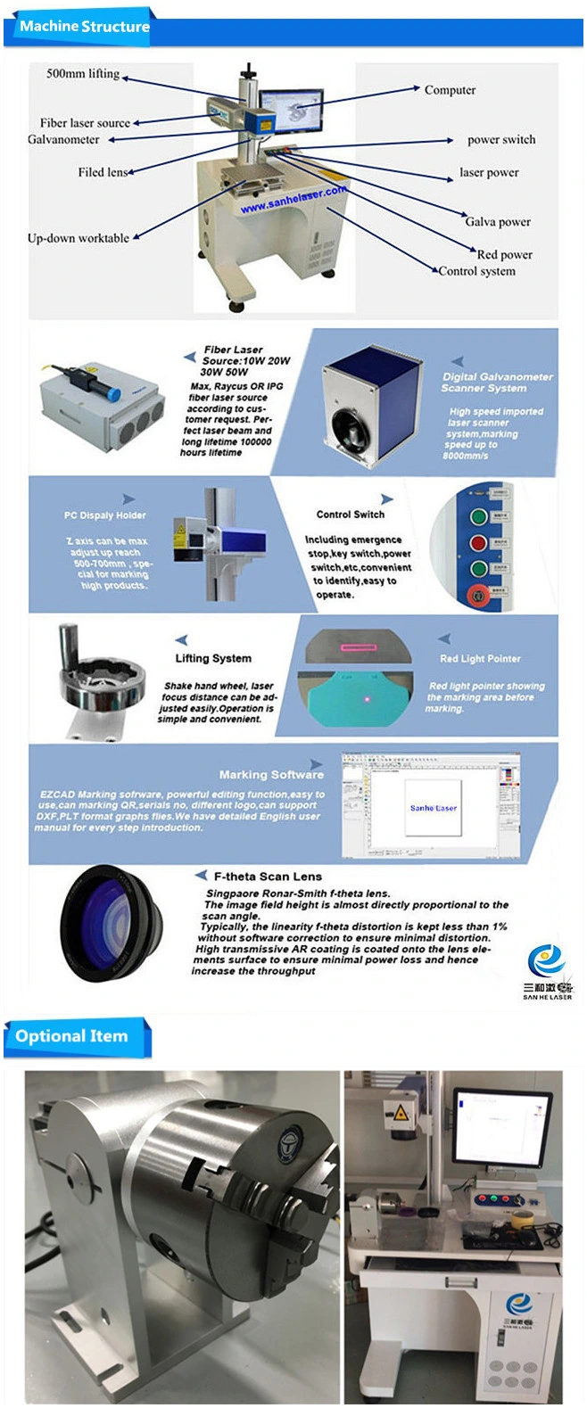 3D Laser Marking Machine Used 3D Dynamic Focusing and Marking Control System